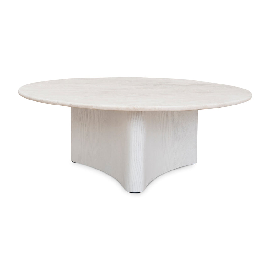 Nested Travertine Coffee Table - White - View 3