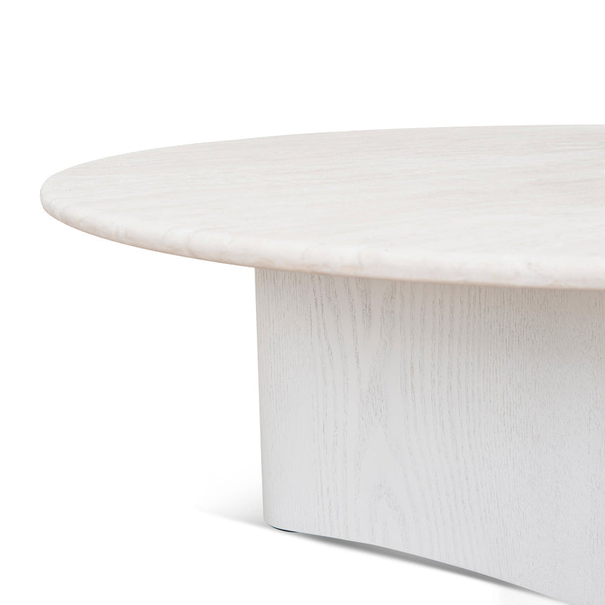 Nested Travertine Coffee Table - White - View 23
