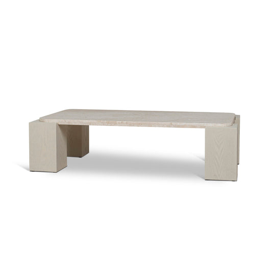 1.26M Travertine Coffee Table | Ivory Oat | Myka Home