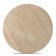 100CM Round Travertine Coffee Table | Black | Myka Home