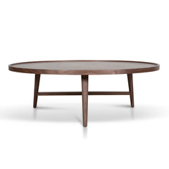 1.1m Wooden Round Coffee Table | Walnut | Myka Home