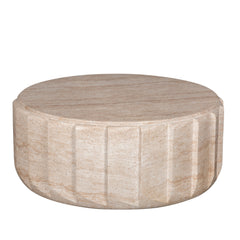90cm Round Coffee Table | Light Travertine Look | Myka Home
