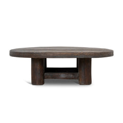 100CM Elm Round Coffee Table | Dark Brown | Myka Home