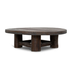 100CM Elm Round Coffee Table | Dark Brown | Myka Home