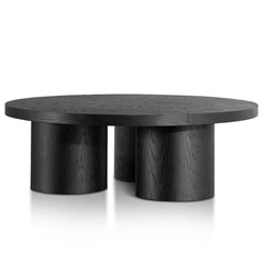 CCF6417-CN 100cm Wooden Round Coffee Table - Black