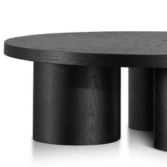 CCF6417-CN 100cm Wooden Round Coffee Table - Black