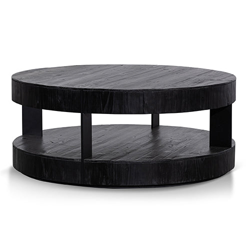 Ex Display - CCF6482-NI 100cm Round Coffee Table - Full Black