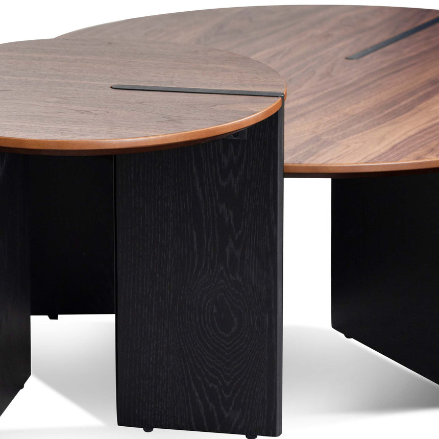 Nest of Coffee Tables | Light Walnut - Black Legs | Myka Home - View 6