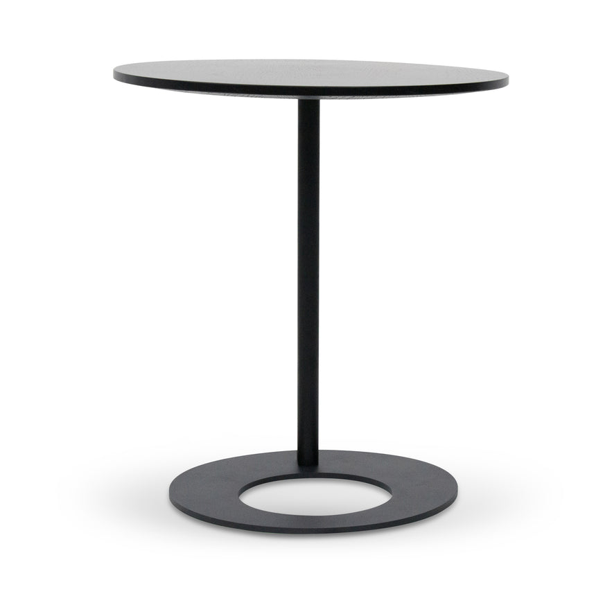 50cm Wooden Side Table - Full Black - View 2