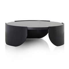 1.1m Round Coffee Table | Black | Myka Home