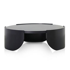 1.1m Round Coffee Table | Black | Myka Home