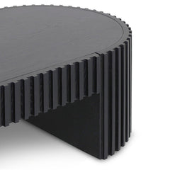 CCF8489-CN 1.3m Oval Coffee Table - Full Black Oak