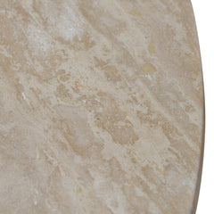 CCF8666-NI Travertine Marble 100cm Round Coffee Table - White Wash