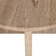 Ex Display - CCF8727-RB 90cm Travertine Top Round Coffee Table