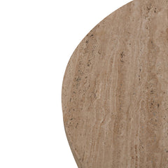 Ex Display - CCF8727-RB 90cm Travertine Top Round Coffee Table