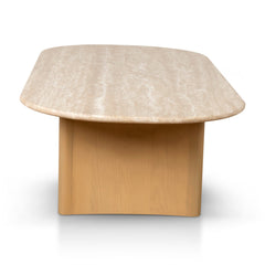 1.5m Travertine Top Coffee Table - Creme Ash