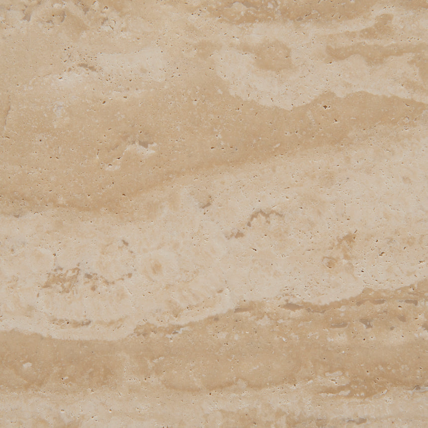 Travertine Top Round Nested Table - Creme Ash - View 15