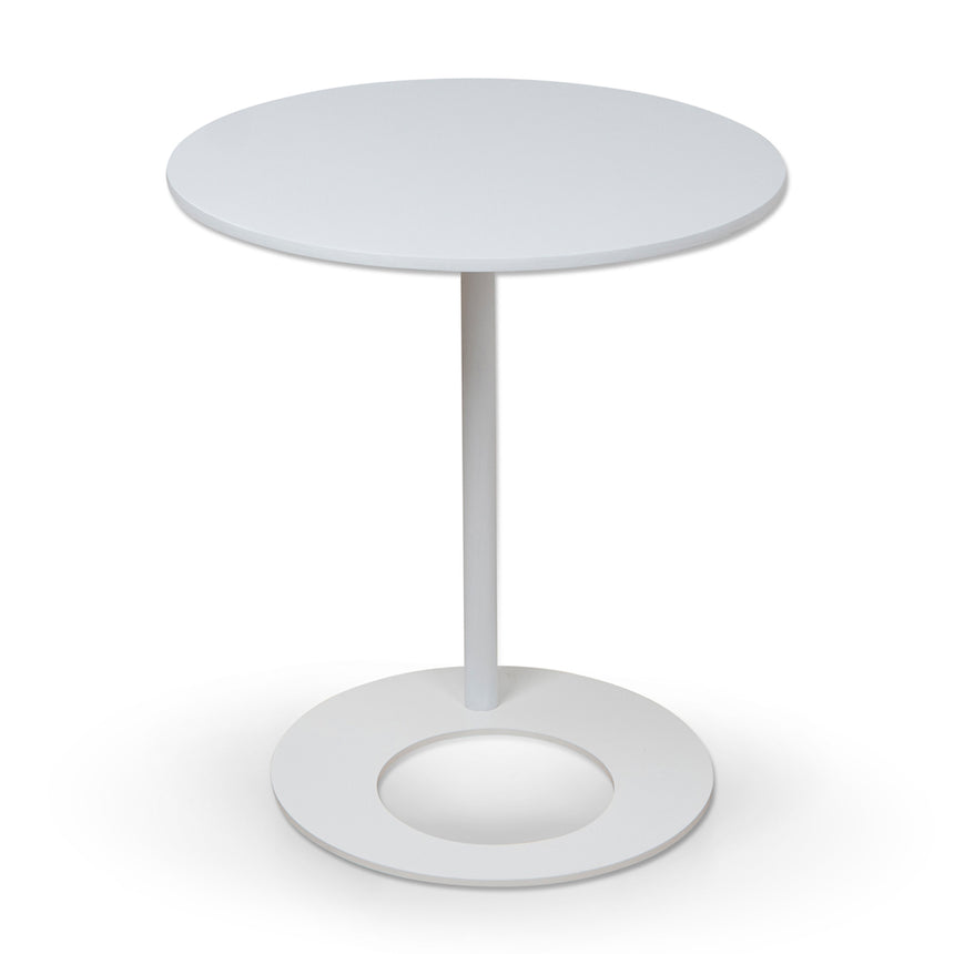 50cm Wooden Side Table - Full White - View 3