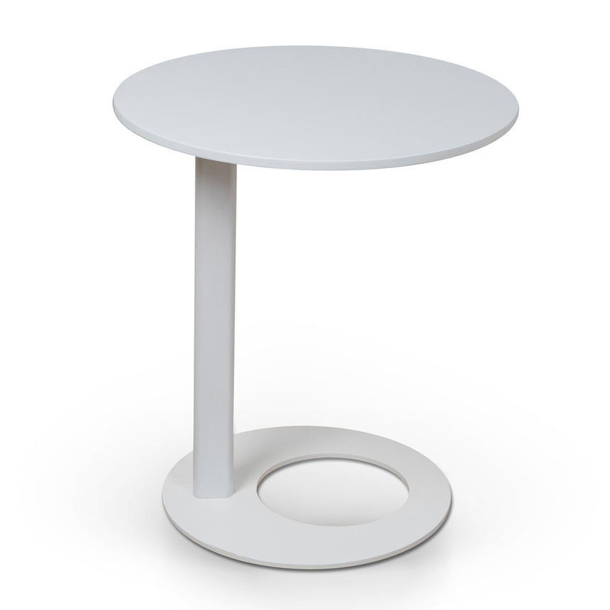 50cm Wooden Side Table - Full White - View 2