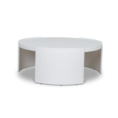 100cm Wooden Round Coffee Table | White | Myka Home