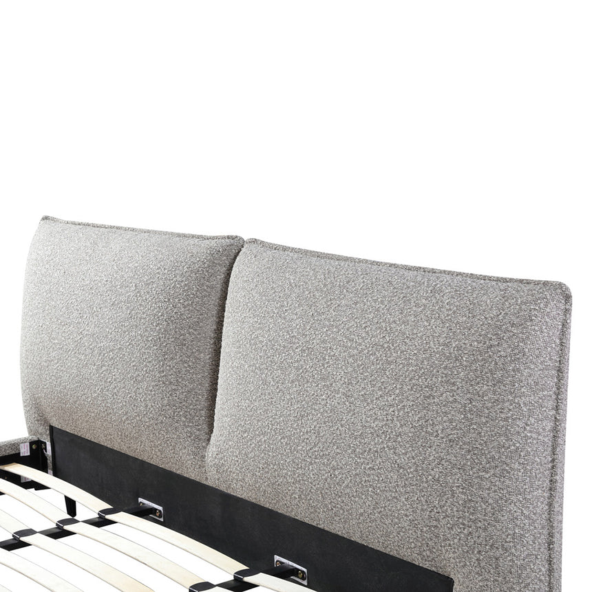 Fabric King Bed Frame - Olive Brown Boucle - View 11