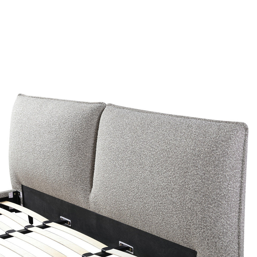 Fabric Queen Bed Frame - Olive Brown Boucle - View 9