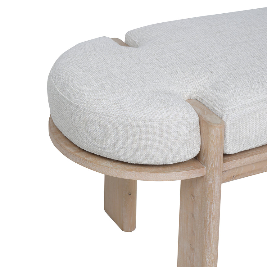 1.6m Light Natural Elm Bench - Natural Linen - View 3