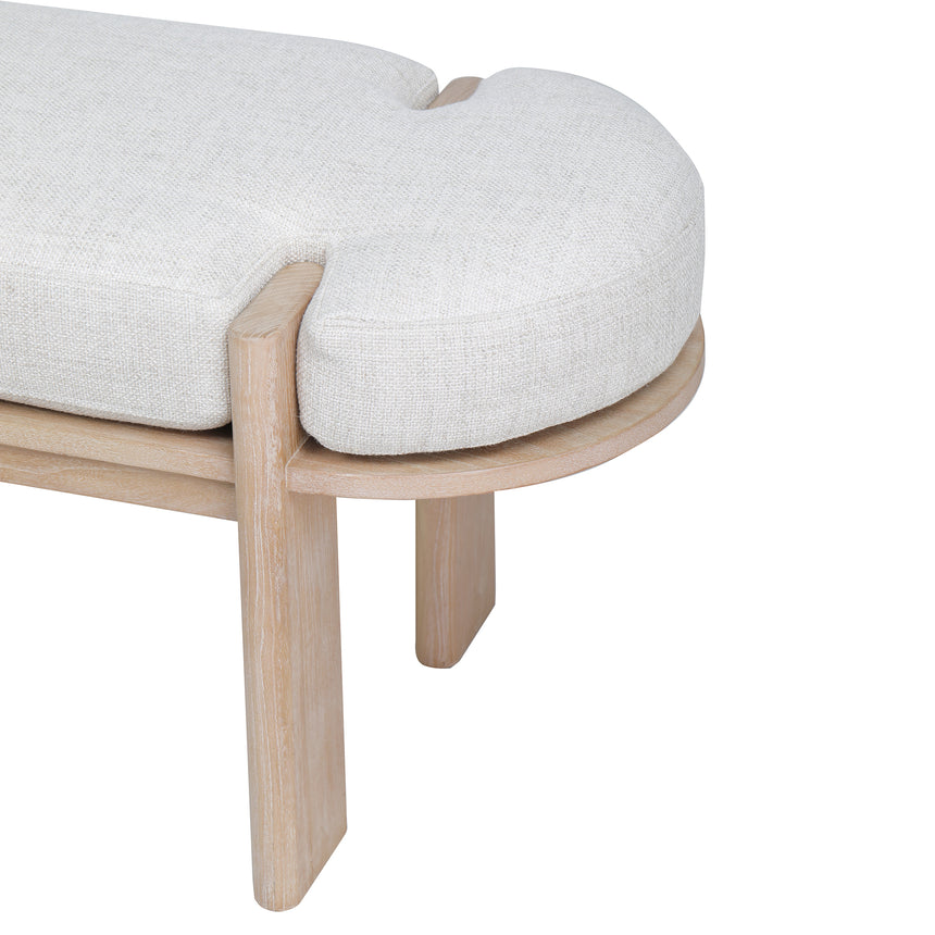 1.6m Light Natural Elm Bench - Natural Linen - View 4