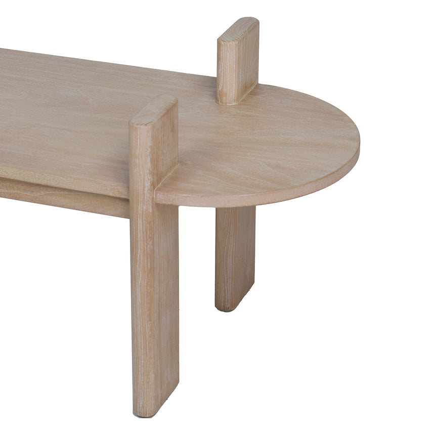 1.6m Light Natural Elm Bench - Natural Linen - View 5