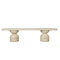 2m Indoor Bench | Light Travertine Look | Myka Home
