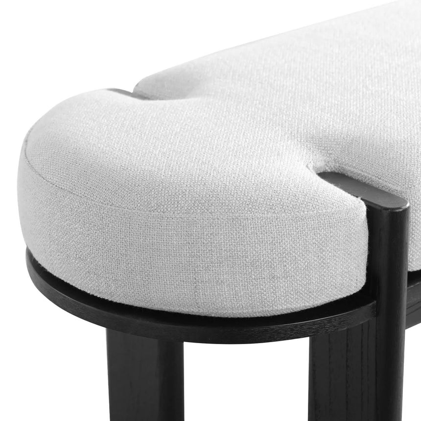 1.6m Black Elm Bench - Natural Linen - View 4