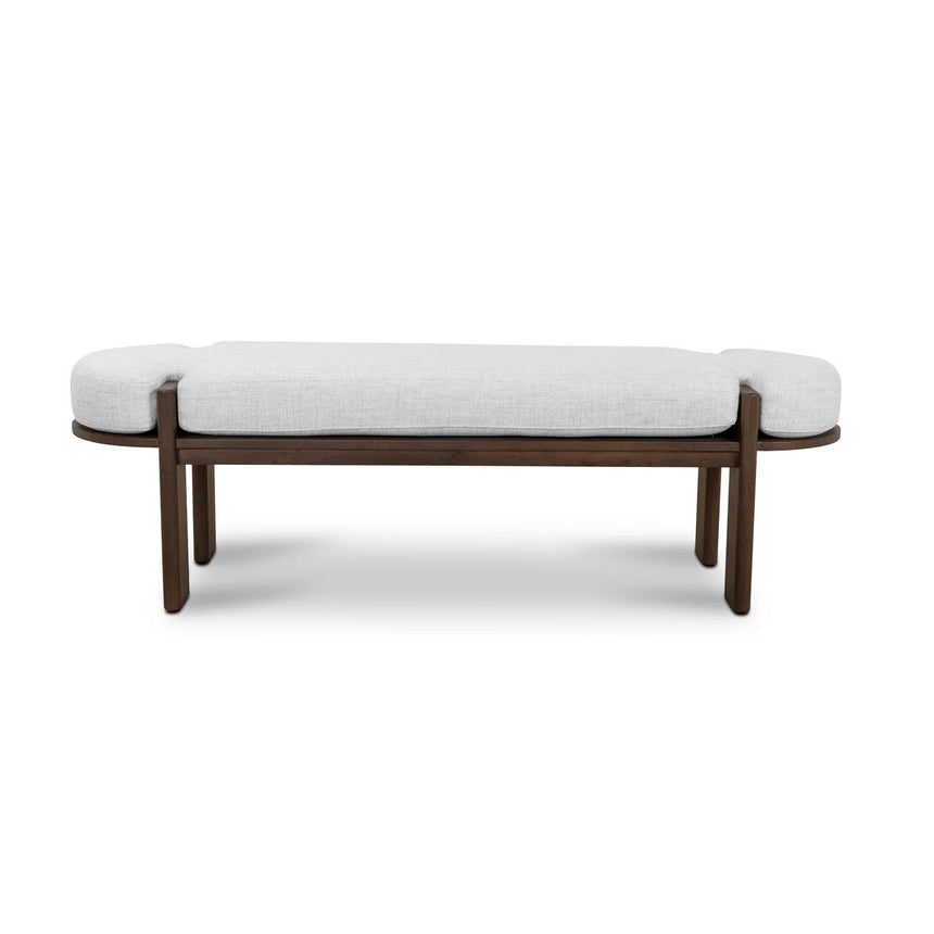 1.6m Walnut Elm Bench - Natural Linen - View 2