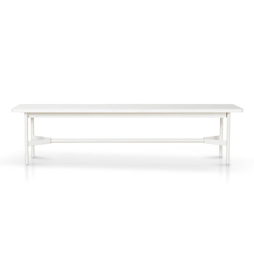 1.8m Wooden Bench - Full White - View 2