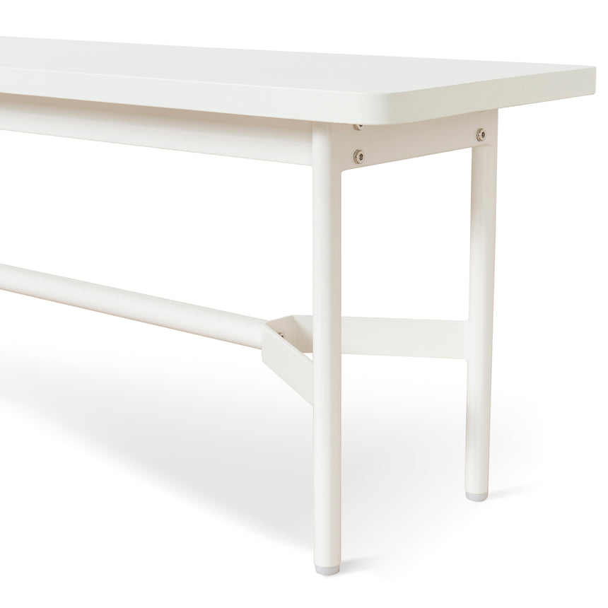 1.8m Wooden Bench - Full White - View 7