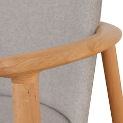 Set of 2 - CDC10055-SDx2 Natural Dining Armchair - Grey Seat