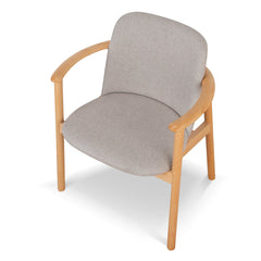 Set of 2 - CDC10055-SDx2 Natural Dining Armchair - Grey Seat