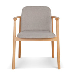 Set of 2 - CDC10055-SDx2 Natural Dining Armchair - Grey Seat