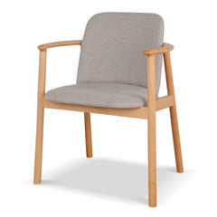 Set of 2 - CDC10055-SDx2 Natural Dining Armchair - Grey Seat