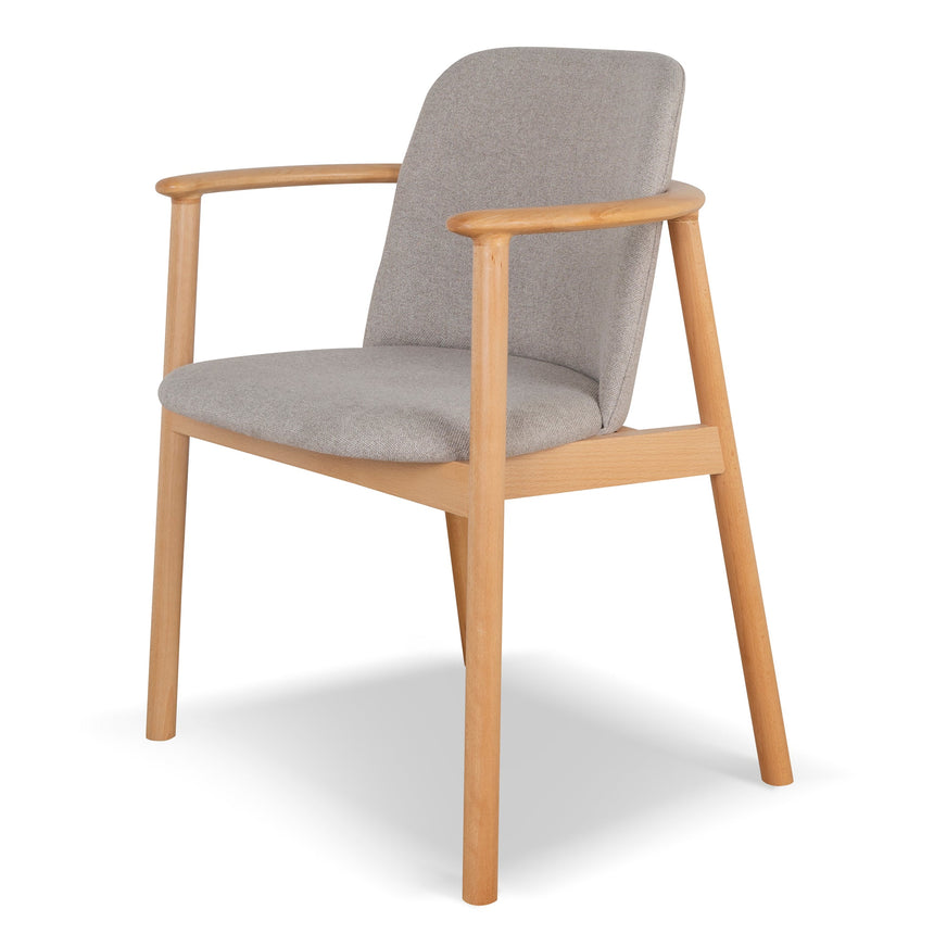Set of 2 - CDC10055-SDx2 Natural Dining Armchair - Grey Seat - View 4