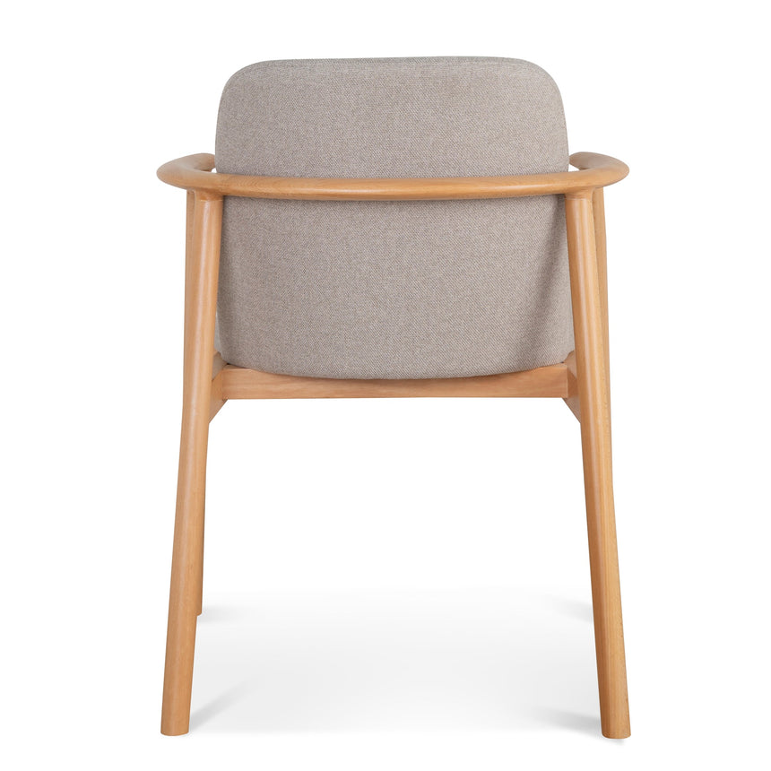 Set of 2 - CDC10055-SDx2 Natural Dining Armchair - Grey Seat - View 7