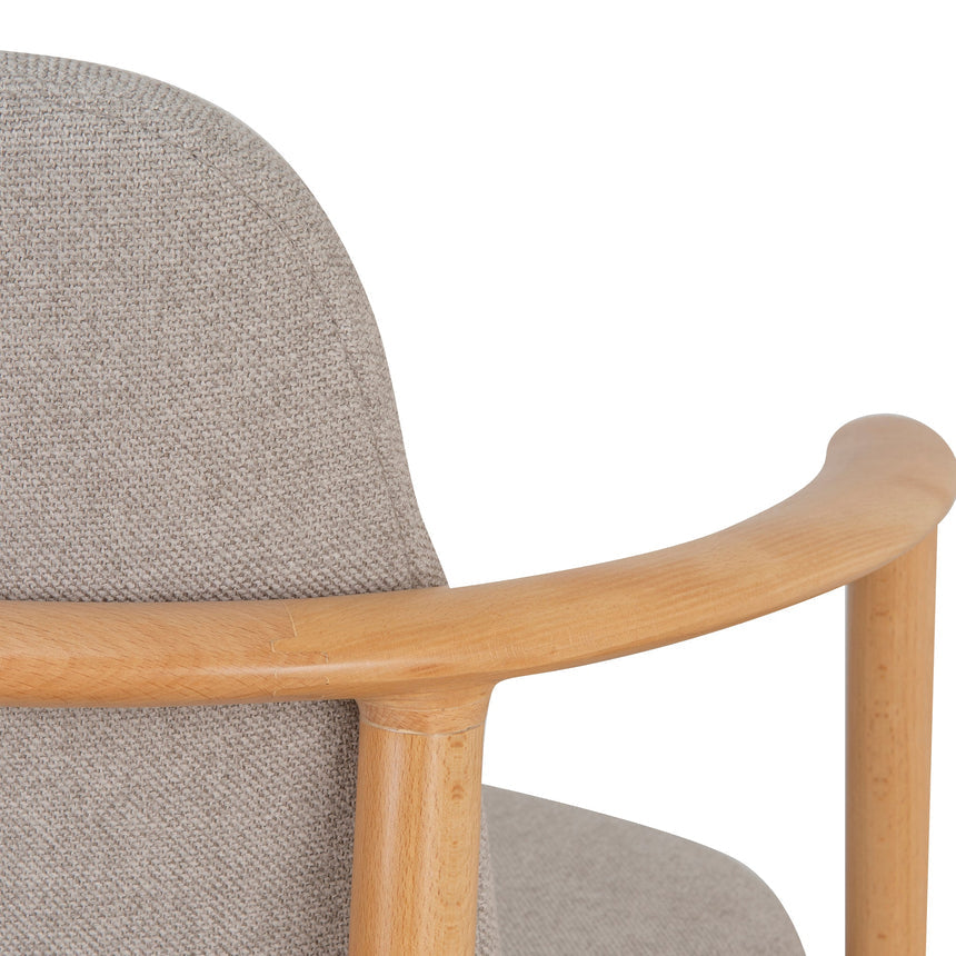 Set of 2 - CDC10055-SDx2 Natural Dining Armchair - Grey Seat - View 8