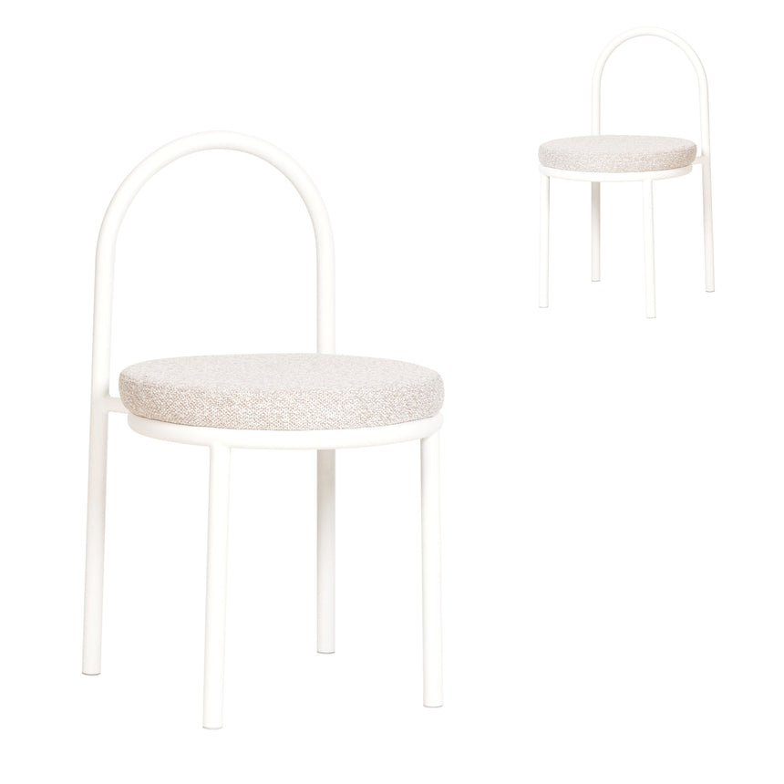 White Dining Chair - Clay Grey (Set of 2)