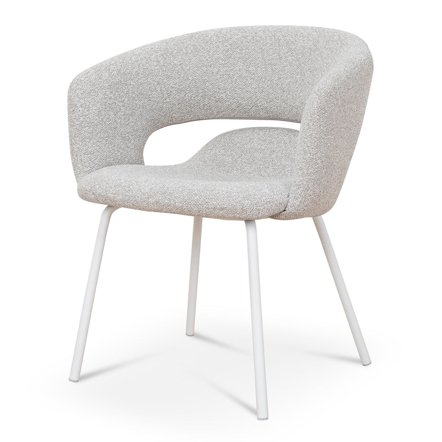 White Dining Chair | Clay Grey (Set of 2) | Myka Home - View 3