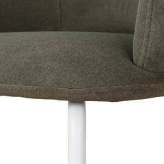DC10194-FH White Dining Chair - Dark Moss Green (Set of 2)