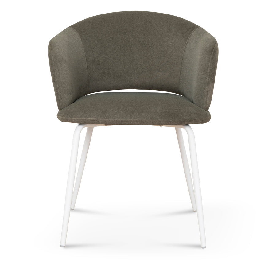 White Dining Chair | Dark Moss Green (Set of 2) | Myka Home - View 2