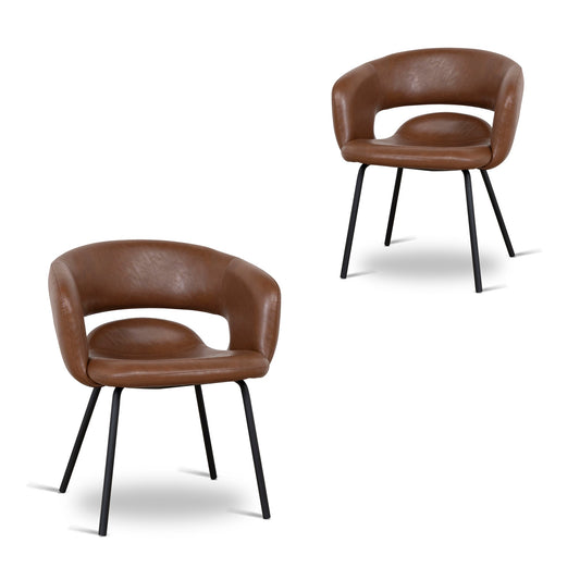 CDC10218-FHx2 Black Dining Cha | Antique Brown (Set of 2 ) | Myka Home