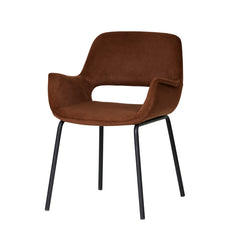 CDC10221-FH Black Dining Chair - Red Bronze Seat (Set of 2)