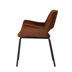 CDC10221-FH Black Dining Chair - Red Bronze Seat (Set of 2)