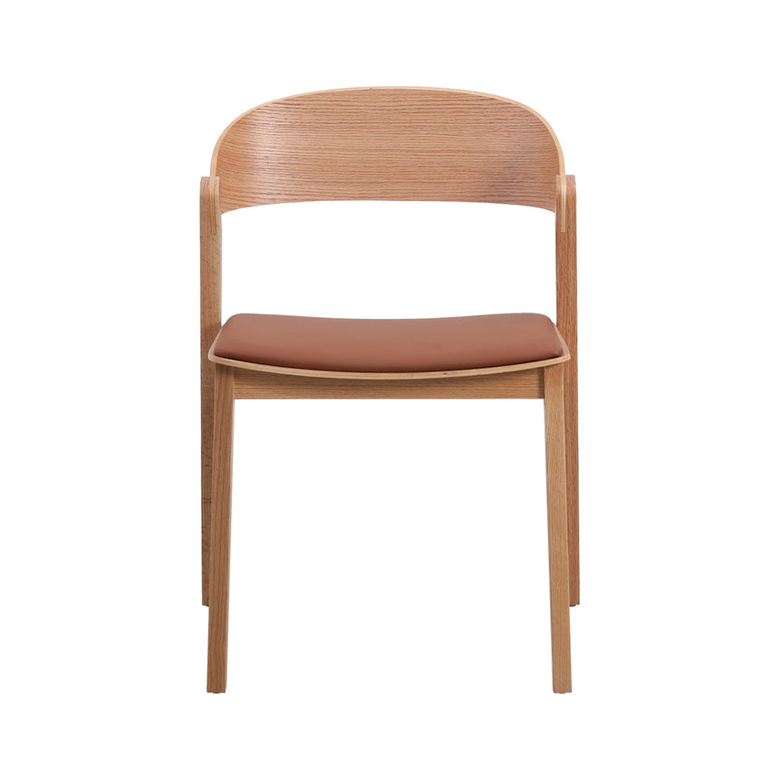 Natural Dining Chair - Brown Seat (Set of 2) - View 3