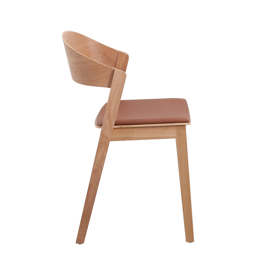 Natural Dining Chair - Brown Seat (Set of 2) - View 4